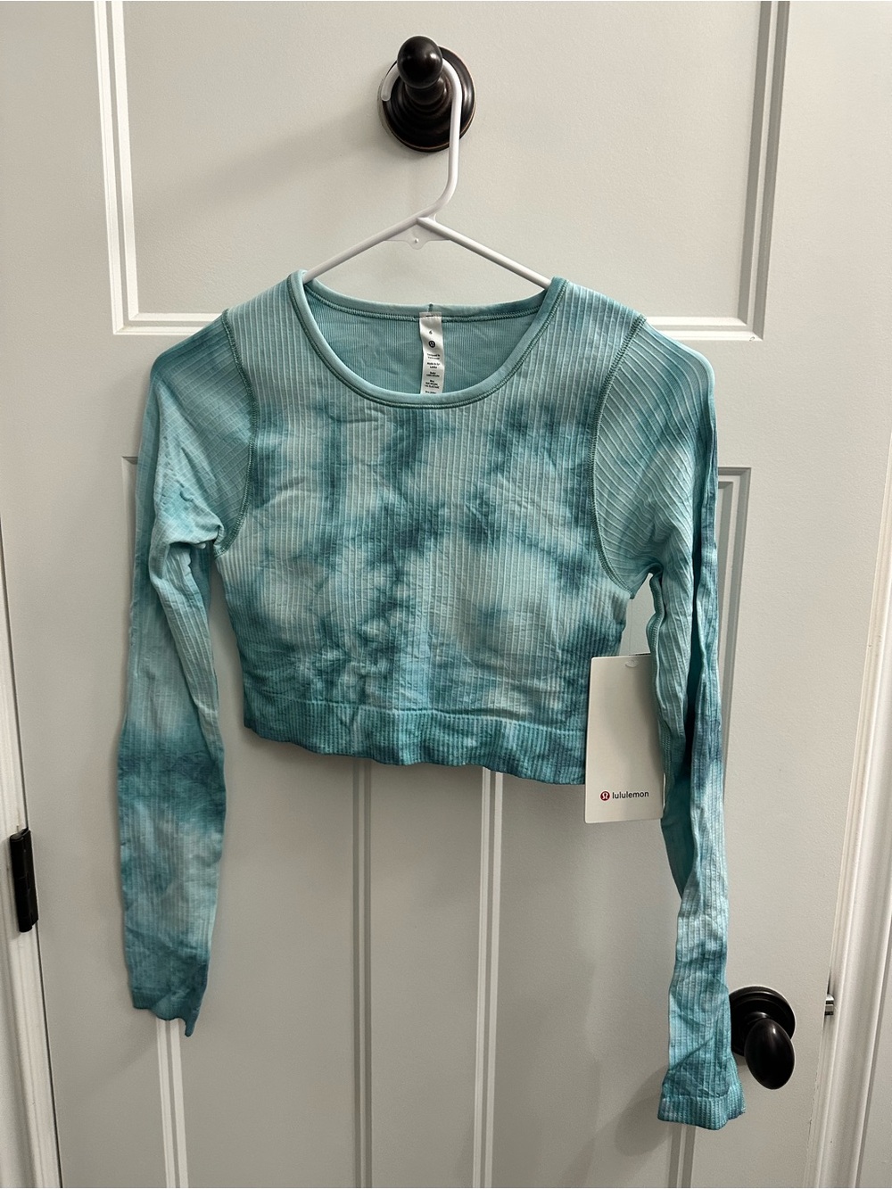 Lululemon Ebb to Street Cropped Long Sleeve Tie-Dye Size 6 NWT
